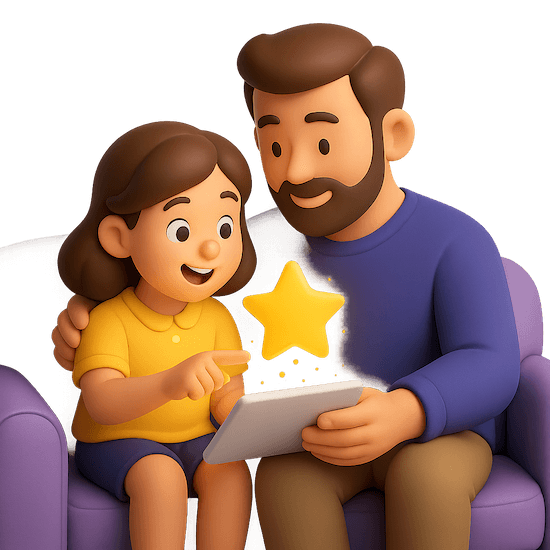 Parent and child learning happily with PrepPal