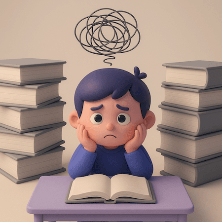A visual representing the stress of old-fashioned study
